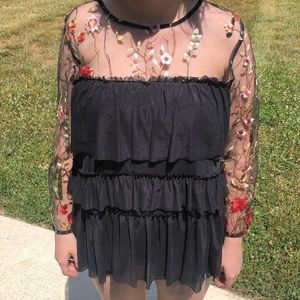 Entro floral see through layered top